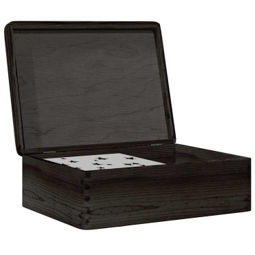 vidaXL Ξύλινο κουτί με καπάκι Μαύρο 40x30x13 cm από μασίφ ξύλο πεύκο
