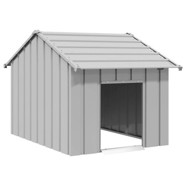 vidaXL Σπιτάκι σκύλου με οροφή 83x130x85 cm Γαλβανισμένος χάλυβας