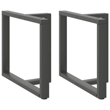 vidaXL Πόδια τραπεζαρίας σχήμα T 2 τεμ. Ανθρακί 100x35x(72-73)cm Ατσάλι