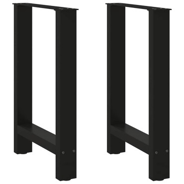 vidaXL Πόδια τραπεζαρίας Μαύρο 2 τεμ. 50x(72-73)cm Ατσάλι