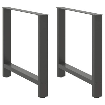 vidaXL Πόδια τραπεζαρίας Ανθρακί 2 τεμ. 80x(72-73)cm Ατσάλι