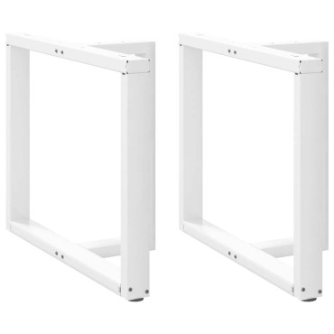 vidaXL Πόδια τραπεζαρίας σχήμα T 2 τεμ. Λευκό 100x35x(72-73)cm Ατσάλι