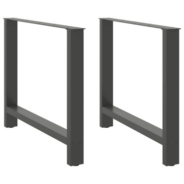 vidaXL Πόδια τραπεζαρίας Ανθρακί 2 τεμ. 90x(72-73)cm Ατσάλι