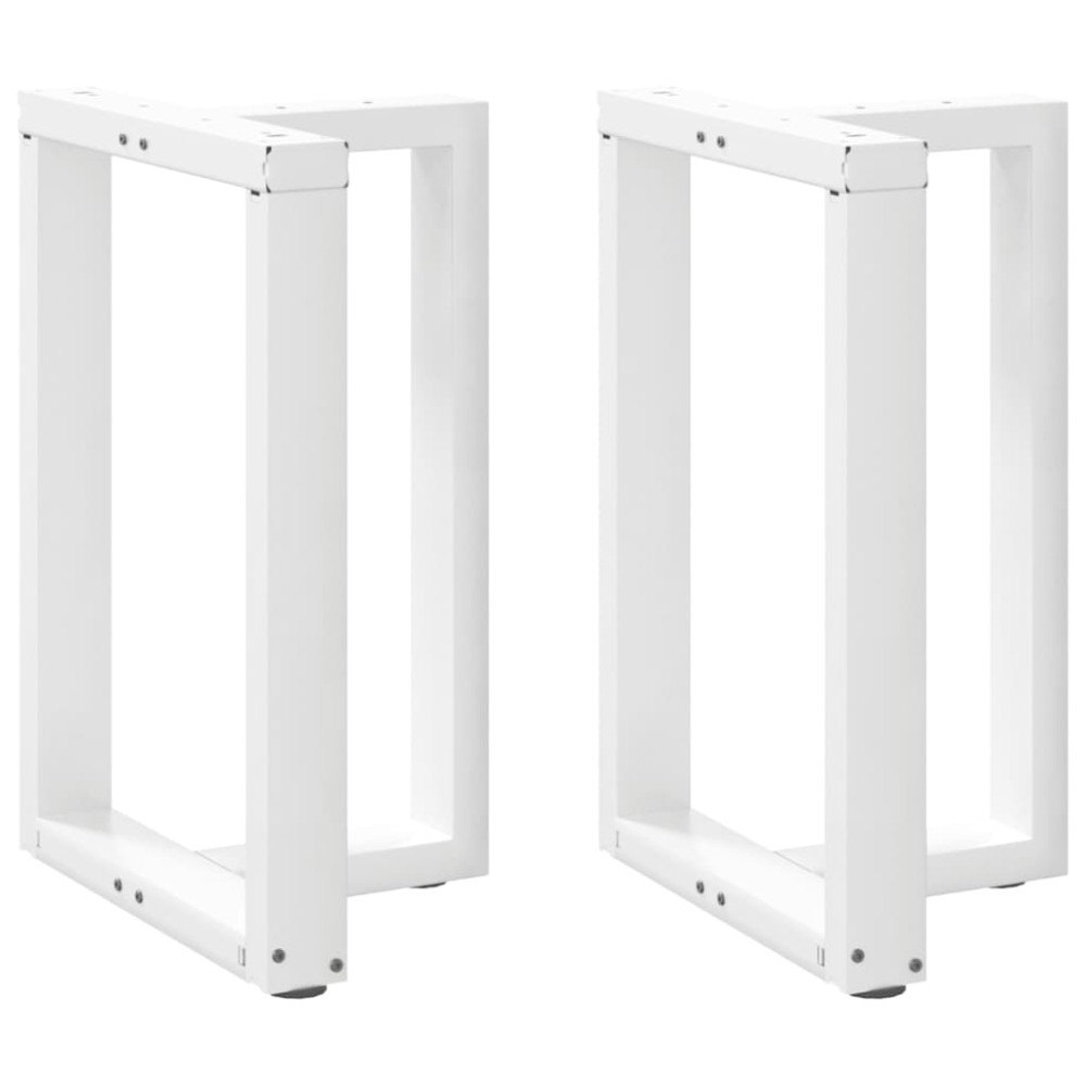 vidaXL Πόδια τραπεζαρίας σχήμα T 2 τεμ. Λευκό 50x35x(72-73)cm Ατσάλι