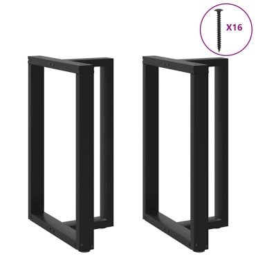 vidaXL Πόδια τραπεζιού μπαρ σε σχήμα T 2 τεμ. Μαύρο 60x35x(90-91)cm