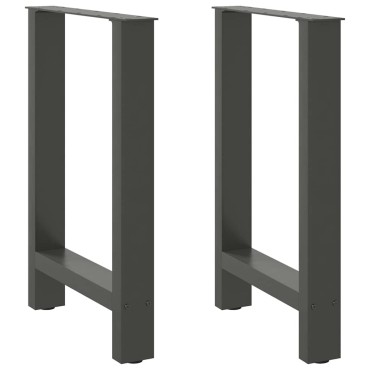 vidaXL Πόδια τραπεζαρίας Ανθρακί 2 τεμ. 60x(72-73)cm Ατσάλι