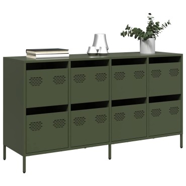 vidaXL Sideboard Ελαιοπράσινο 135x39x73,5cm Ατσάλι ψυχρής έλασης 1 τεμ.