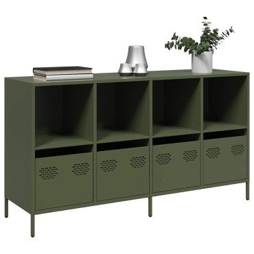 vidaXL Sideboard Ελαιοπράσινο 135x39x73,5cm Ατσάλι ψυχρής έλασης 1 τεμ.