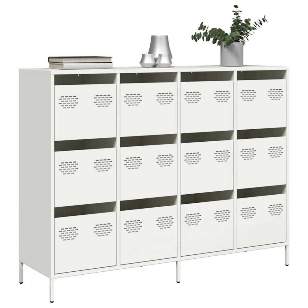 vidaXL Sideboard Λευκό 135x39x103,5cm Ατσάλι ψυχρής έλασης 1 τεμ.