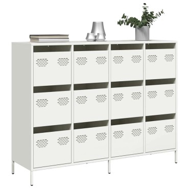 vidaXL Sideboard Λευκό 135x39x103,5cm Ατσάλι ψυχρής έλασης 1 τεμ.
