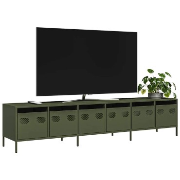 vidaXL Έπιπλο Τηλεόρασης Λαδί 202x39x43,5cm Ατσάλι Ψυχρής Έλασης