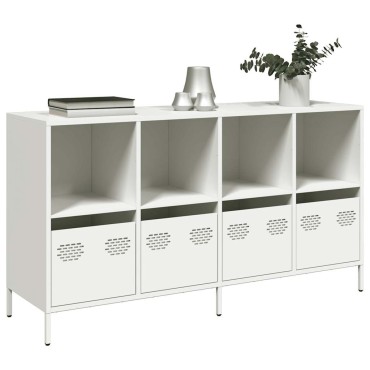 vidaXL Sideboard Λευκό 135x39x73,5cm Ατσάλι ψυχρής έλασης 1 τεμ.