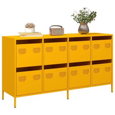 vidaXL Sideboard Μουστάρδα κίτρινη 135x39x73,5cm Ψυχρής έλασης χάλυβα 1 τεμ.