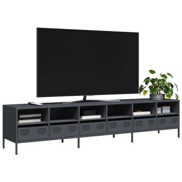 vidaXL Έπιπλο Τηλεόρασης Ανθρακί 202x39x43,5cm Ατσάλι Ψυχρής Έλασης
