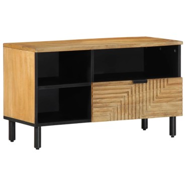 vidaXL Ντουλάπι τηλεόρασης καφέ 80x33x46cm μασίφ ξύλο Mango 1 τεμ.