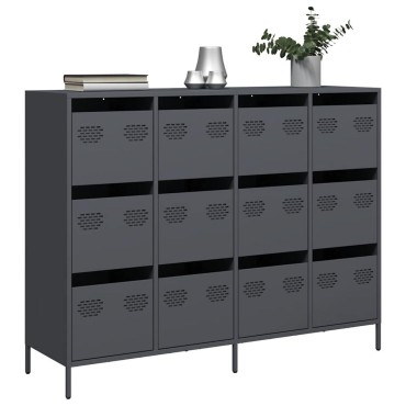 vidaXL Ντουλάπι Ανθρακί 135x39x103,5cm από Χάλυβα Ψυχρής Έλασης 1 τεμ.