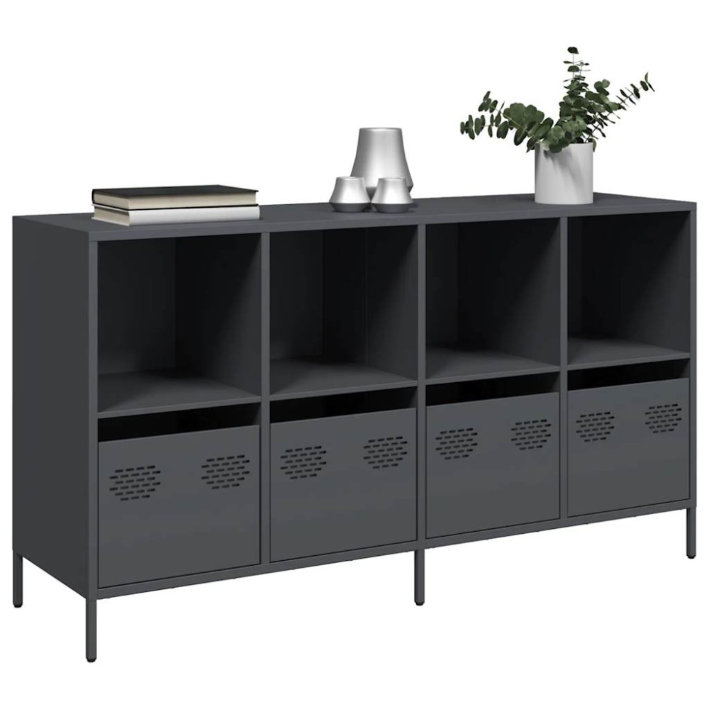 vidaXL Ντουλάπι Ανθρακί 135x39x73,5cm από Χάλυβα Ψυχρής Έλασης 1 τεμ.