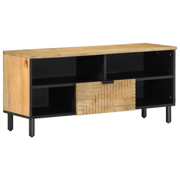 vidaXL Ντουλάπι τηλεόρασης καφέ 100x33x46cm μασίφ ξύλο Mango 1 τεμ.