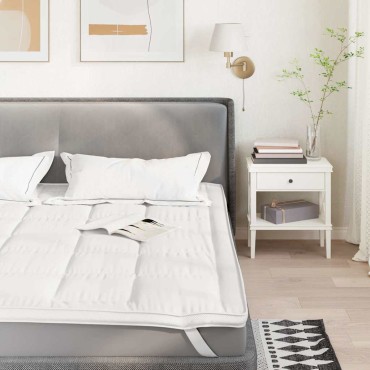 vidaXL Προστατευτικό στρώματος Λευκό 160x220cm - Διπλό
