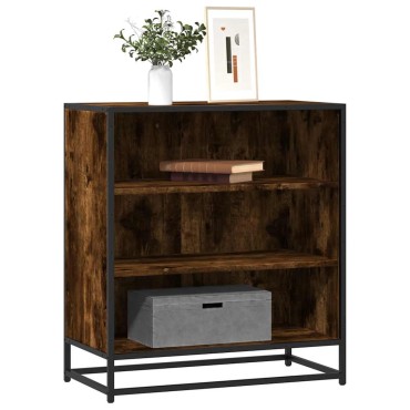 vidaXL Sideboard Καπνιστή βελανιδιά Κατασκευασμένο ξύλο και μέταλλο 68x35x76 cm 1 τεμ.