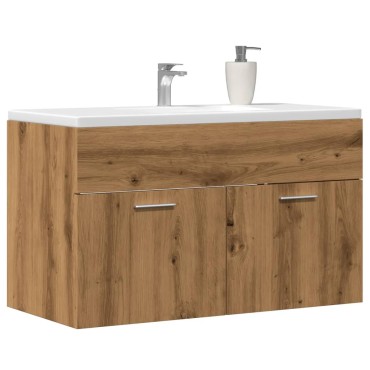 vidaXL Ντουλάπι νιπτήρα μπάνιου Artisan Oak Κατασκευασμένο ξύλο 90x38,5x46 cm
