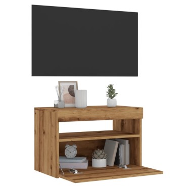 ντουλάπι τηλεόρασης vidaXL με φώτα LED Artisan Oak Κατασκευασμένο ξύλο 60x35x40 cm