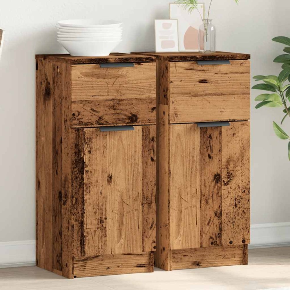 vidaXL Ντουλάπια 2 τεμ. Παλαιό ξύλο 30x30x70cm Επεξεργασμένο Ξύλο