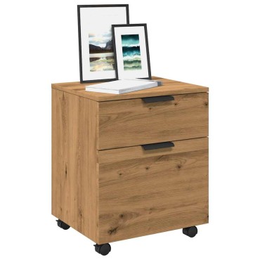 Κινητό ντουλάπι αρχείων vidaXL με τροχούς Artisan Oak 45x38x54cm 1 τεμ.
