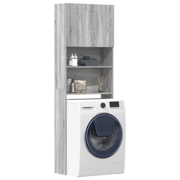 vidaXL Ντουλάπι πλυντηρίου ρούχων Γκρι Sonoma Ξύλινη κατασκευή