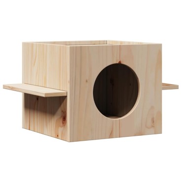 vidaXL Σπίτι για γάτες 51x35x30 cm από μασίφ ξύλο πεύκο