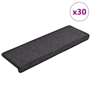 vidaXL Πατάκια για σκάλες 30 τεμ. 65x21x4 cm Ανθρακί
