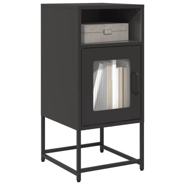 vidaXL Κομοδίνο Μαύρο 36x39x78cm από χάλυβα ψυχρής έλασης 1 τεμ.