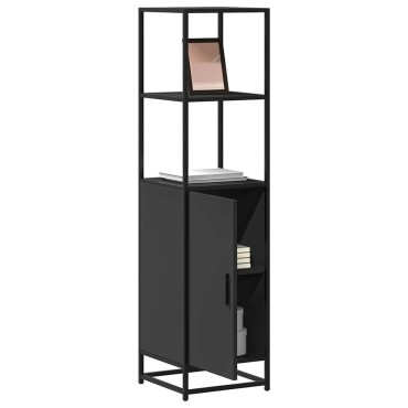 vidaXL Highboard Μαύρο 35,5x35x139cm Κατασκευασμένο ξύλο και μέταλλο 1 τεμ.