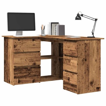 Γωνιακό γραφείο vidaXL Παλιό ξύλο 145x100x76cm Κατασκευασμένο ξύλο 1 τεμ.
