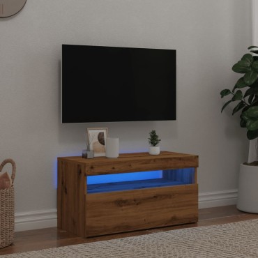 ντουλάπι τηλεόρασης vidaXL με φώτα LED Artisan Oak Κατασκευασμένο ξύλο 75x35x40 cm