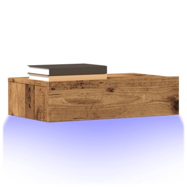 vidaXL Ντουλάπι τηλεόρασης με φώτα LED Παλιό ξύλο 60x35x15,5cm