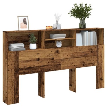 vidaXL Ντουλάπι κεφαλάρι Παλιό ξύλο 180x19x103,5cm Ξύλο μηχανής