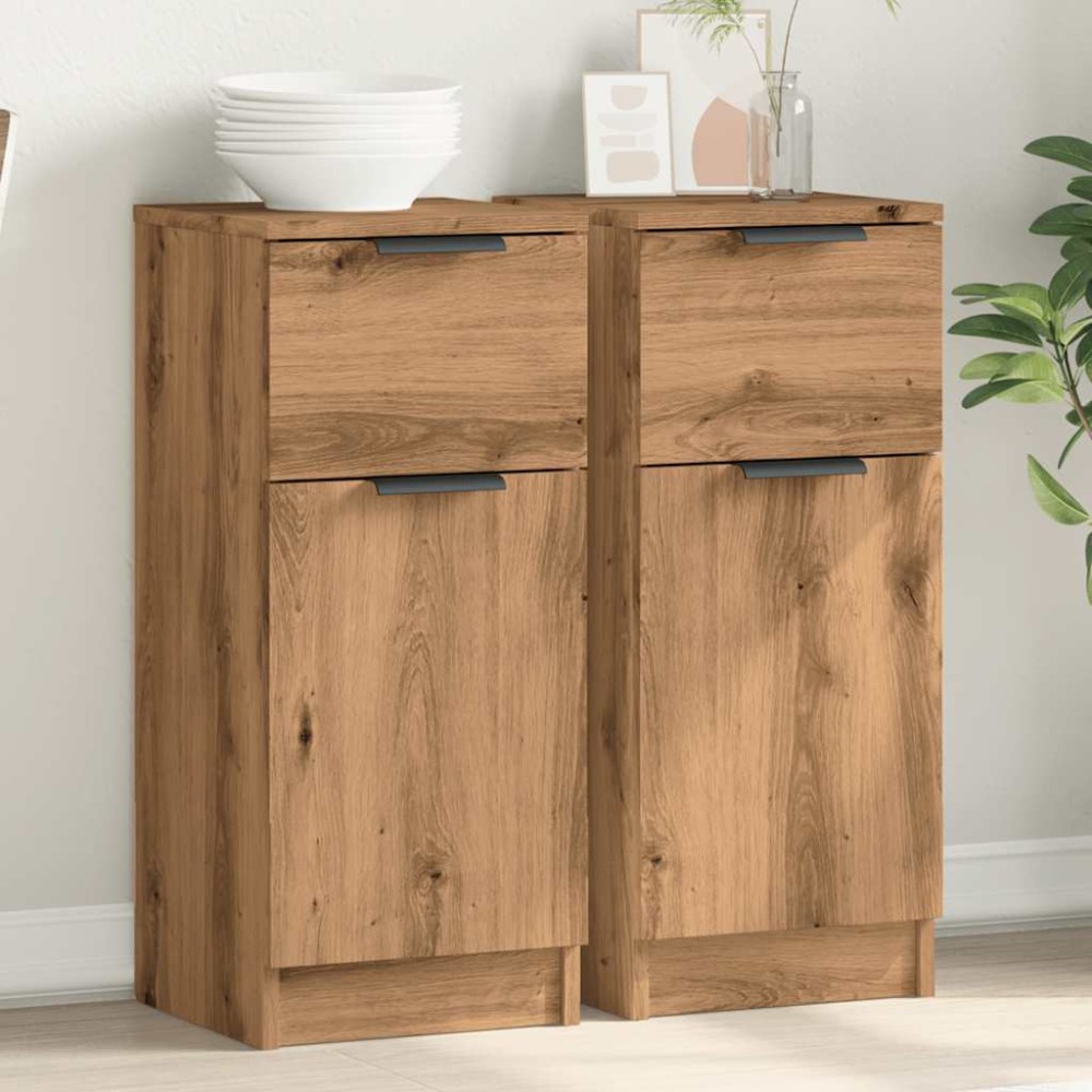 vidaXL Sideboards 2 τεμ. Artisan Oak 30x30x70cm Κατασκευασμένο ξύλο