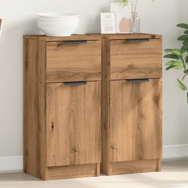 vidaXL Sideboards 2 τεμ. Artisan Oak 30x30x70cm Κατασκευασμένο ξύλο