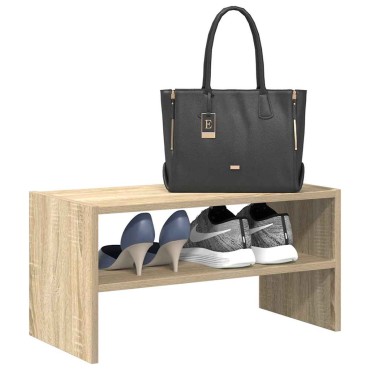 vidaXL Ράφι παπουτσιών στοιβαζόμενο Sonoma Oak 60x30x30,5cm