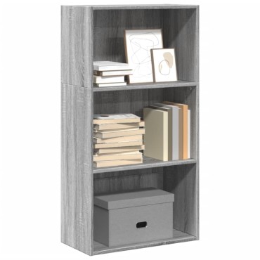 vidaXL Βιβλιοθήκη Γκρι Sonoma 60x30x114cm Ξύλινη κατασκευή 1 τεμ.