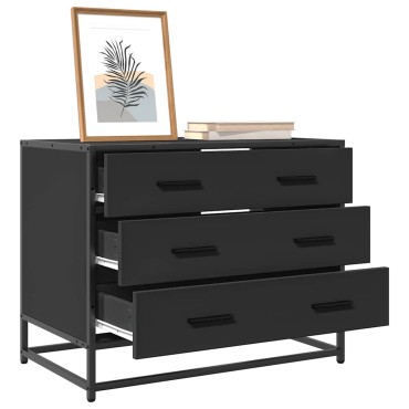 ντουλάπι συρταριών vidaXL Μαύρο 70x41x56cm Κατασκευασμένο ξύλο