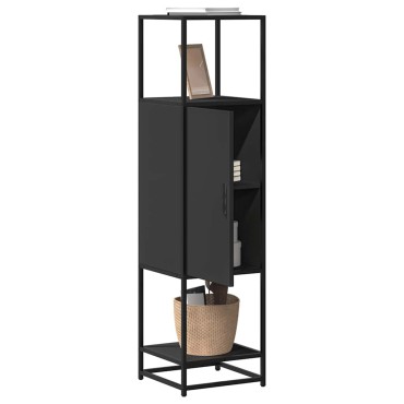 vidaXL Highboard Μαύρο 35,5x35x139cm Κατασκευασμένο ξύλο και μέταλλο 1 τεμ.