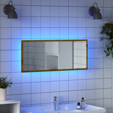 vidaXL καθρέφτης μπάνιου LED Artisan Oak Κατασκευασμένο ξύλο 100x8,5x37cm