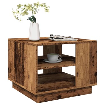 vidaXL Τραπεζάκι σαλονιού Παλιό ξύλο 55x55x42cm Κατασκευασμένο ξύλο 1 τεμ.
