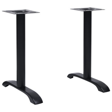 vidaXL Πόδια τραπεζιού μπιστρό 2 τεμ. Μαύρο 61x8x72cm Χυτοσίδηρος