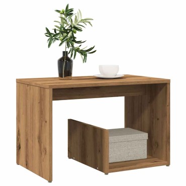 vidaXL Side Table Artisan Oak 59x36x38cm Κατασκευασμένο ξύλο