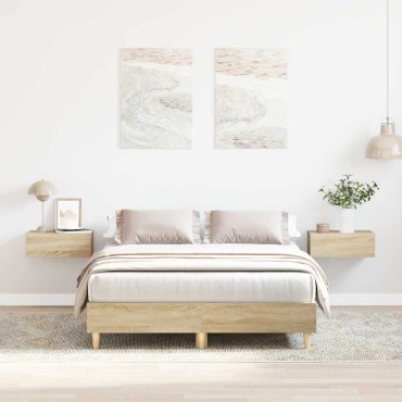 vidaXL Πλαίσιο Κρεβατιού χωρίς Στρώμα Sonoma Δρυς 120x200cm Επ. Ξύλο 1 τεμ. - Μονό