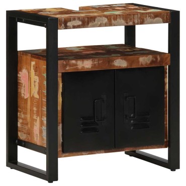 vidaXL ντουλάπι νιπτήρα μπάνιου 55x35x60cm στερεό ξύλο αναγεννημένο