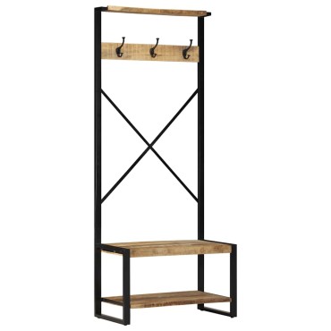 vidaXL Ράφι για ρούχα 80x40x190cm Στερεό ακατέργαστο ξύλο Mango 1 τεμ.